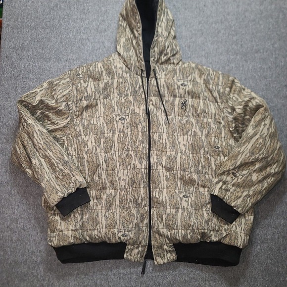 Browning Reversible Jacket - Mens size 2XL - Camo Mossy Oak Full Zip with Hood** - Picture 1 of 16